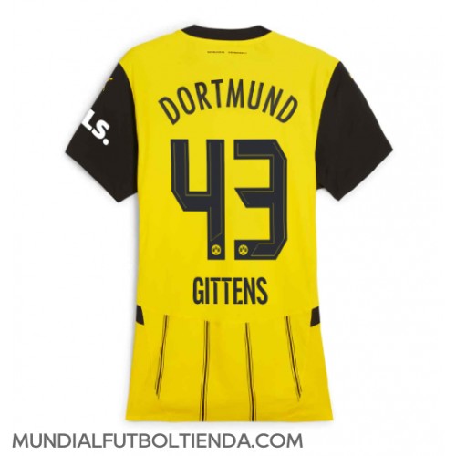 Camiseta Borussia Dortmund Jamie Bynoe-Gittens #43 Primera Equipación Replica 2024-25 para mujer mangas cortas